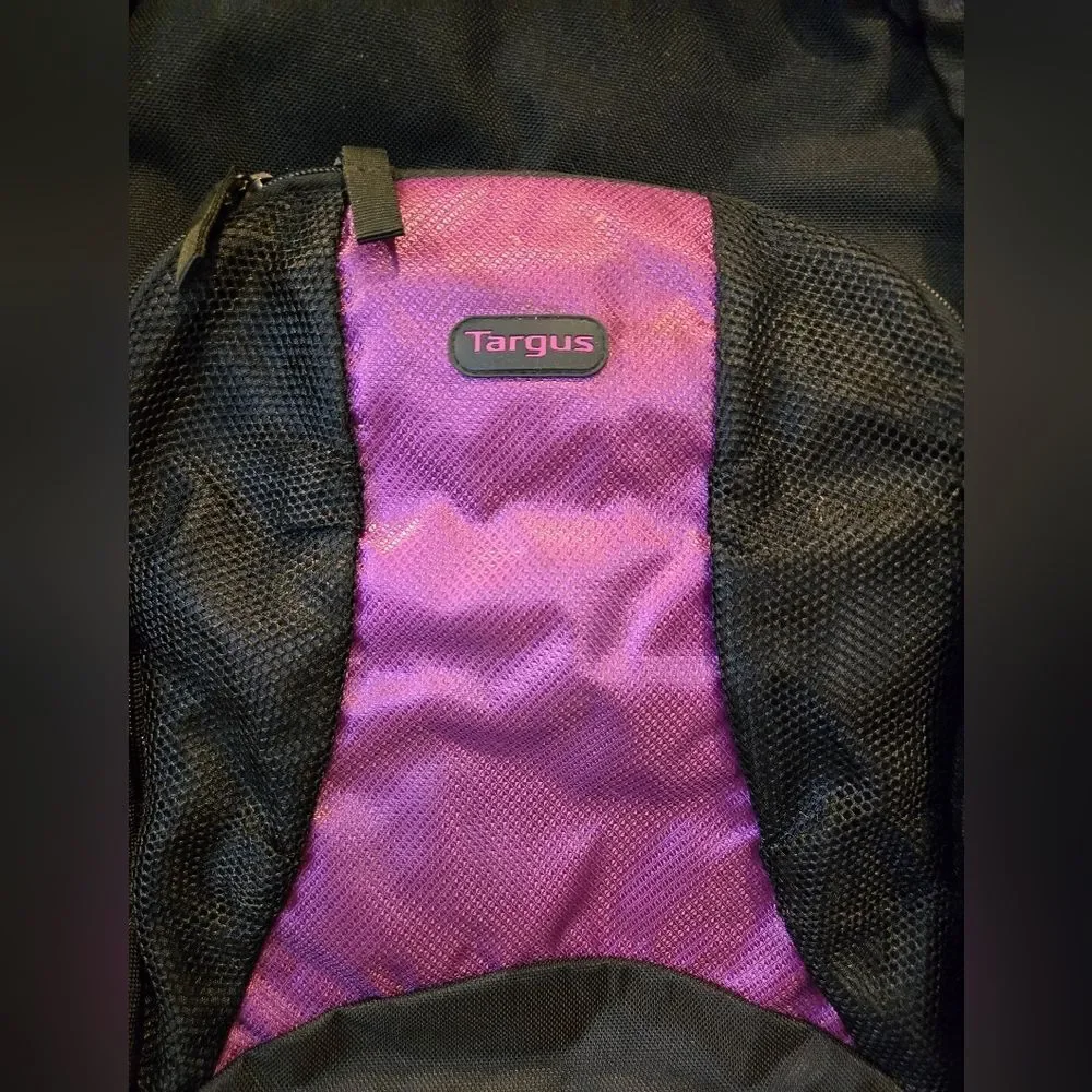 Targus Black and Purple Backpack With Laptop Compartment
